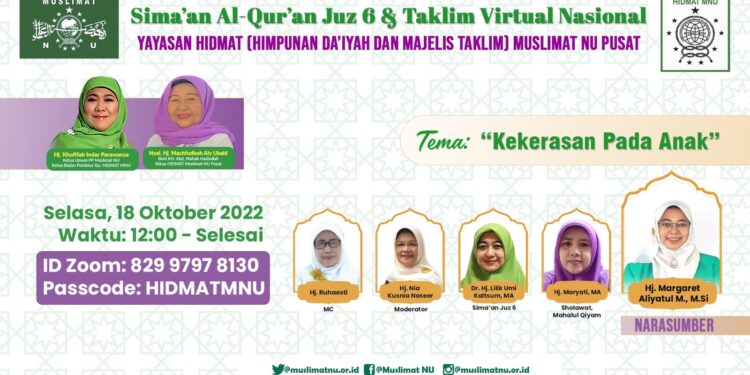HIDMAT MNU Gelar Sima’an Qur’an Juz 6 Bil-Ghoib Dan Taklim Virtual